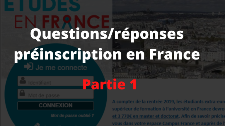 Questions/réponses préinscription en France : Partie 1